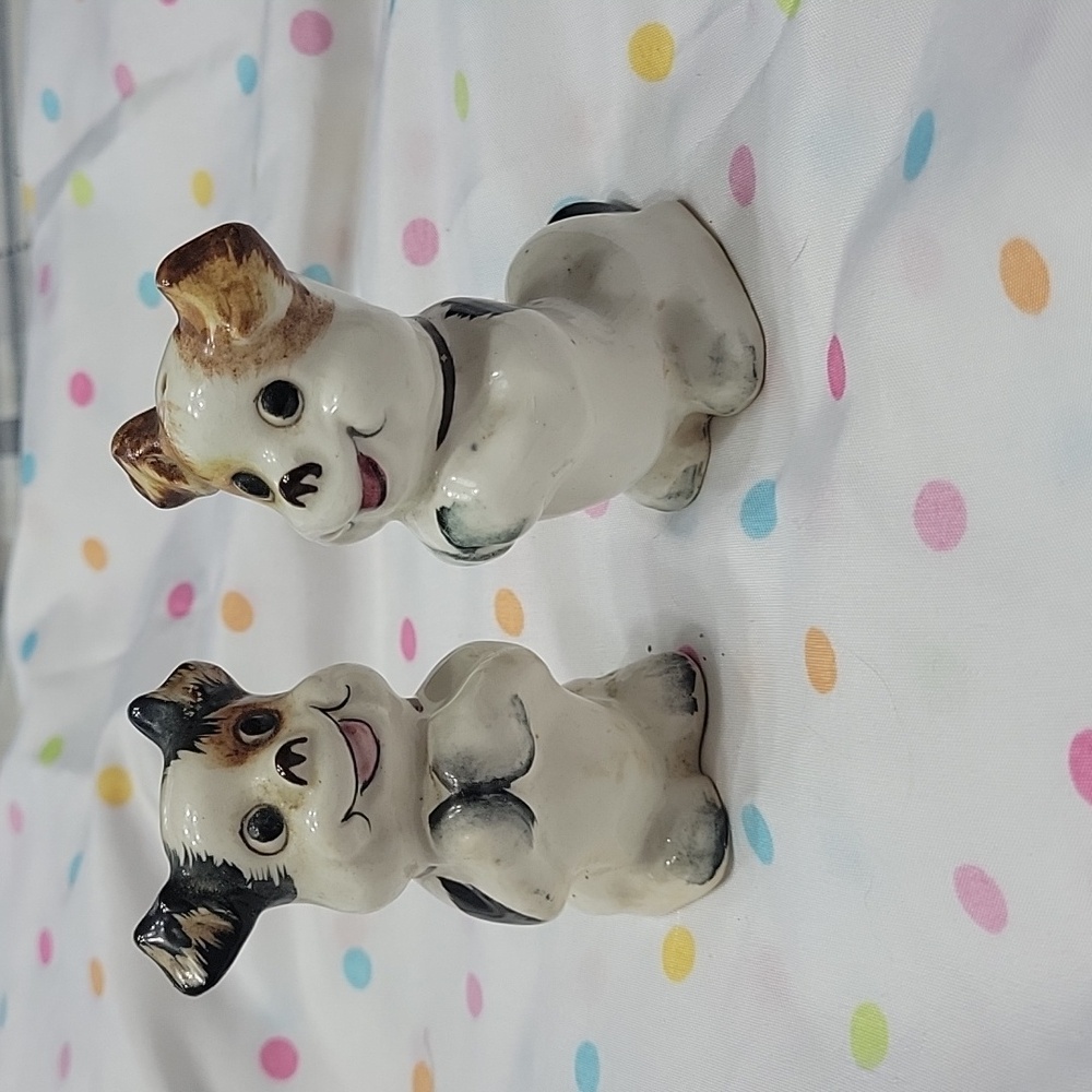 Vintage Puppy Salt And Pepper Shakers From Japan